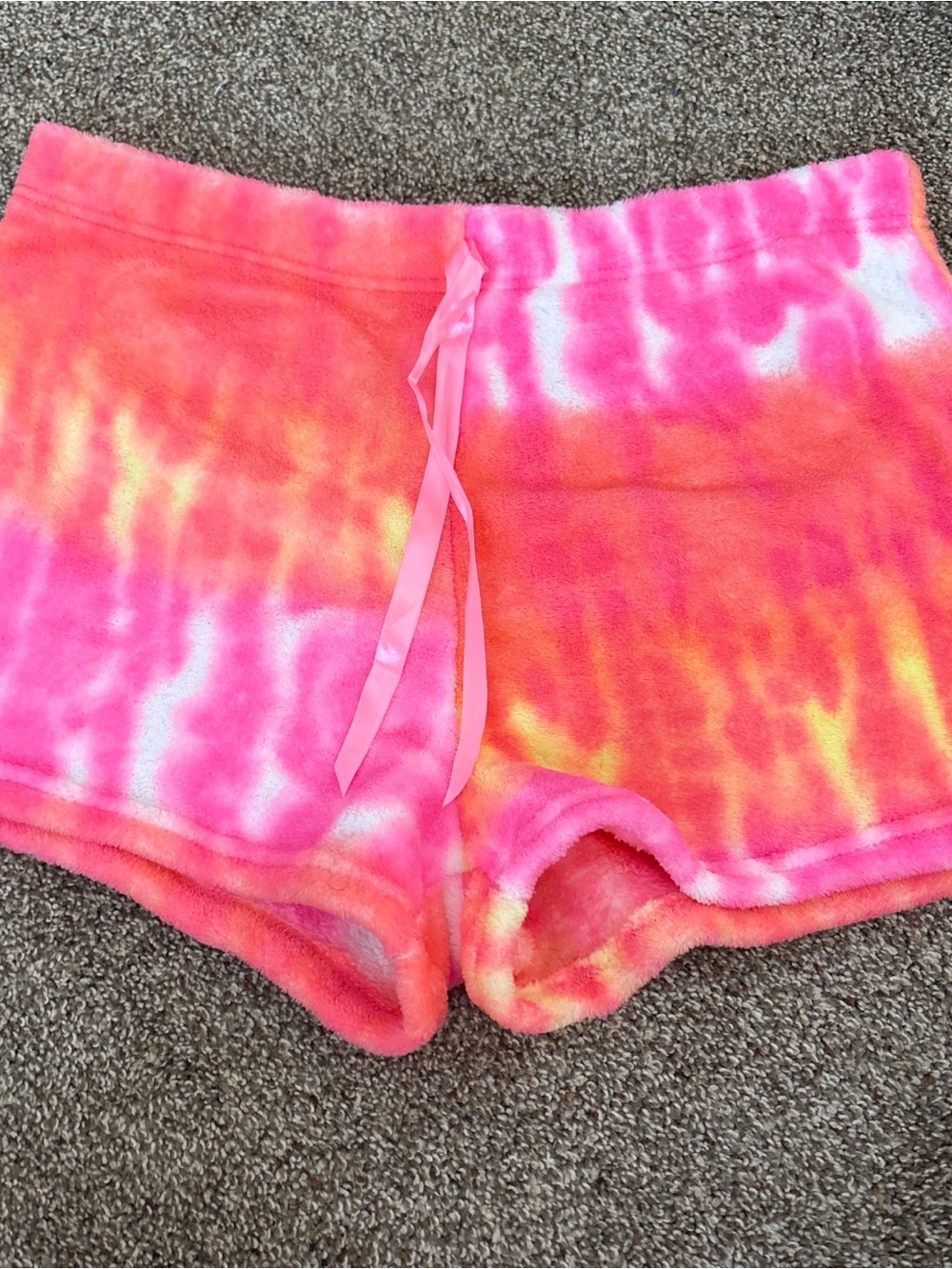 Jordan Plush Tie-Dye Athletic Shorts - Pink, Orange & Yellow